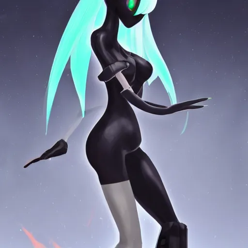 Prompt: This android personal bodyguard is a true beauty, with a design that resembles both Gardevoir from Pokémon and 2B from Nier Automata. Her utopian vibes and photorealistic character are truly something to behold, and her outrunner aesthetic is truly trendsetting. This 8k UHD image is a hyper realistic render with intricate details that will leave you breathless.