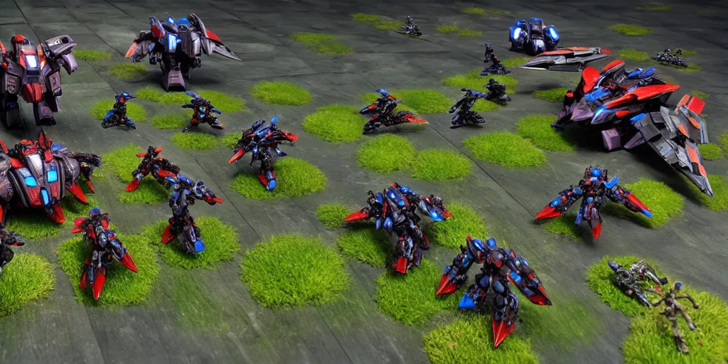 Image similar to DallE2, Midjourney and Stable Diffusion as mechs battle for supremacy