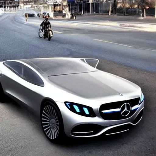 Image of a prototype S1000 flying Mercedes car, top | Stable Diffusion