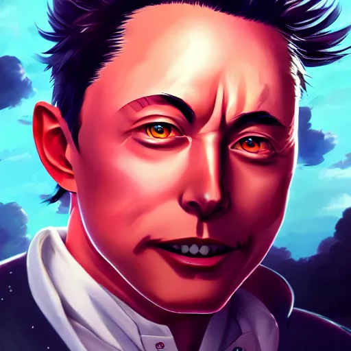 Prompt: anime portrait of evil elon musk as an anime boyby Stanley Artgerm Lau, WLOP, Rossdraws, James Jean, Andrei Riabovitchev, Marc Simonetti, and Sakimichan, trending on artstation