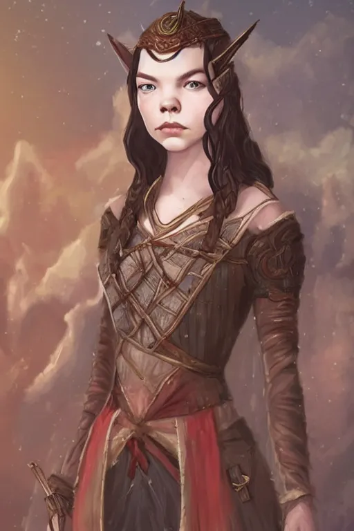 Prompt: anya taylor - joy portrait as a dnd character fantasy art.