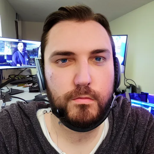 Prompt: a photo of vaush the streamer on twitch