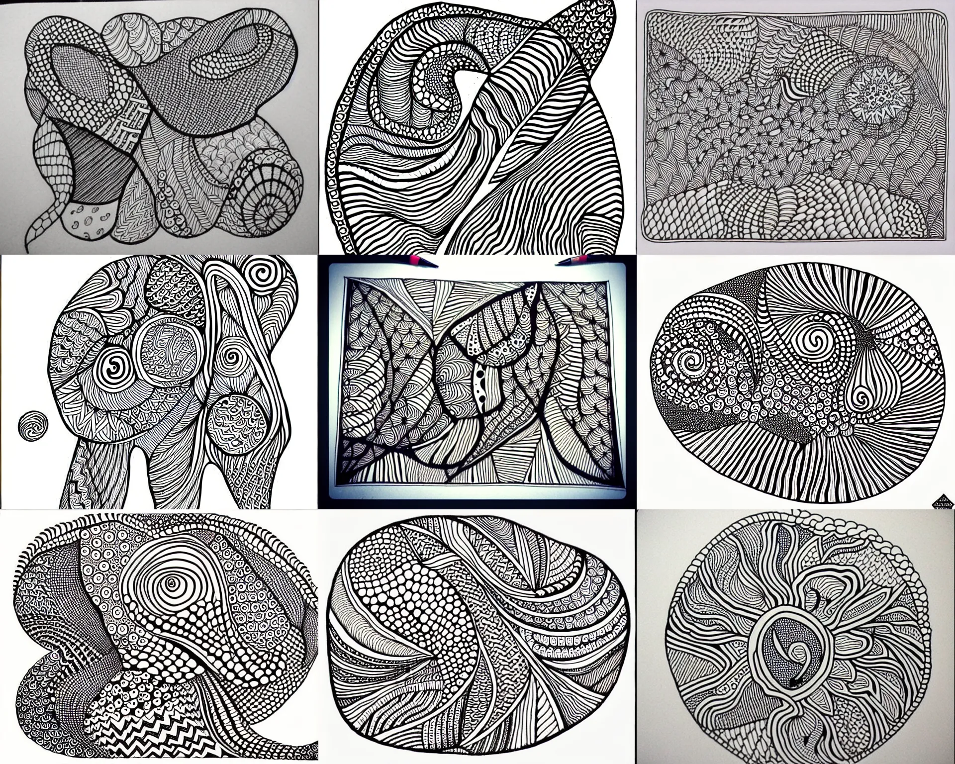 Prompt: zentangle artwork by