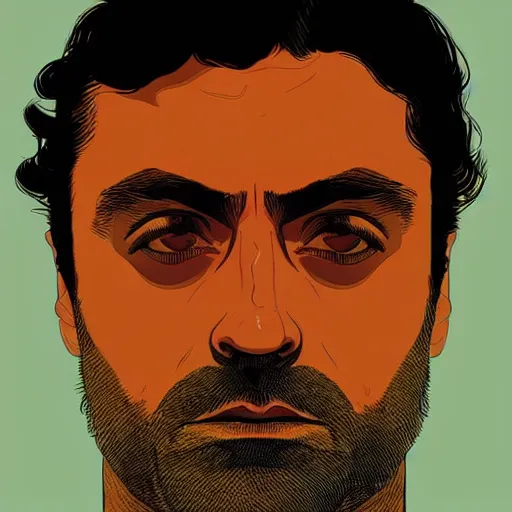 Image similar to “ oscar isaac retro minimalist portrait by jean giraud, moebius starwatcher comic, sharp, smooth face, 8 k ”