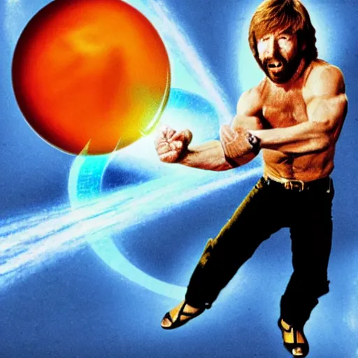 Image similar to chuck norris throwing a kamehameha