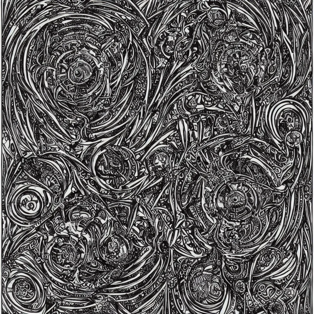 Prompt: A symmetric alien giger mandala, dark, tentacle tracing