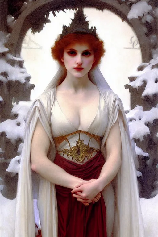 Image similar to snow queen evil demon, painting by rossetti bouguereau, detailed art, artstation