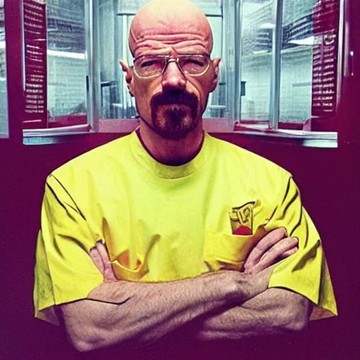 Prompt: Walter White working at Los Pollos Hermanos