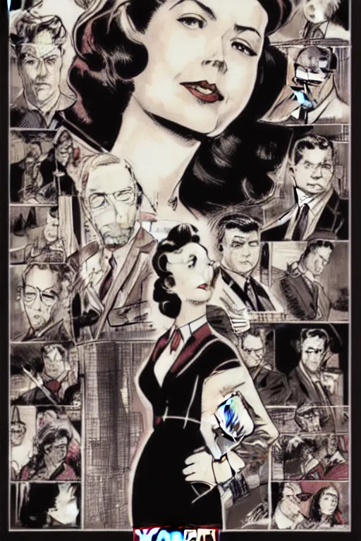 Image similar to Agent carter illustration concept art in the style of Amano, Yoshitaka