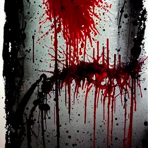 Prompt: blood splatter painting, beautiful, epic