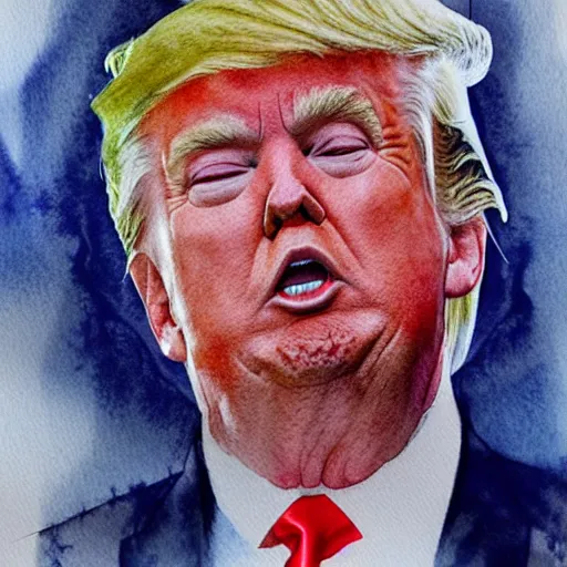 Prompt: Donald Trump in Star Wars watercolor painting