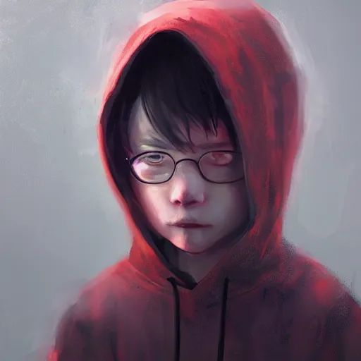Image similar to a boy in a hoodie, red eyes, a burning house in the background, by Stanley Artgerm Lau, WLOP, Rossdraws, James Jean, Andrei Riabovitchev, Marc Simonetti, Yoshitaka Amano, ArtStation, CGSociety,