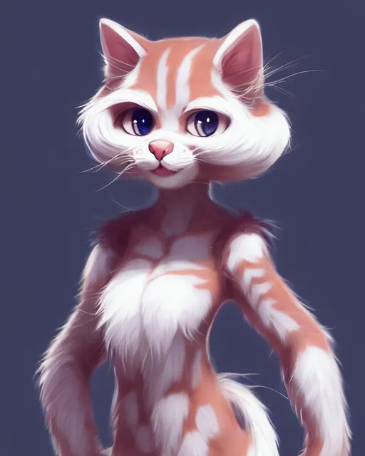 Prompt: character concept art of an anthropomorphic furry cat | | cute - fine - face, pretty face, key visual, realistic shaded perfect face, fine details by stanley artgerm lau, wlop, rossdraws, james jean, andrei riabovitchev, marc simonetti, and sakimichan, trending on artstation