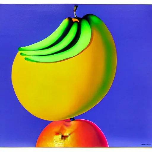 Image similar to fruit by shusei nagaoka, kaws, david rudnick, airbrush on canvas, pastell colours, cell shaded, 8 k