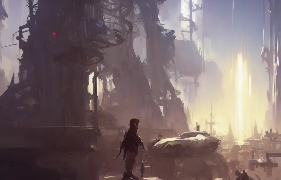 Prompt: greg manchess concept art of a the timepunk spork dimension, key visual, ambient lighting, highly detailed, digital painting, artstation, concept art, sharp focus, by makoto shinkai and akihiko yoshida and hidari and wlop and greg rutkowski