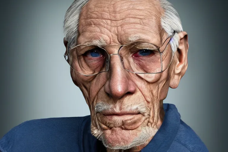 Image similar to A colored colorized real photograph of Jerma985 as an elderly guy, taken in the early 2020s, taken on a 2010s Camera, realistic, hyperrealistic, very realistic, very very realistic, highly detailed, very detailed, extremely detailed, detailed, digital art, trending on artstation, headshot and bodyshot, detailed face, very detailed face, very detailed face, real, real world, in real life, realism, HD Quality, 8k resolution, intricate details, colorized photograph, colorized photon, body and headshot, body and head in view