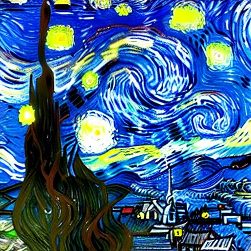 Prompt: hyperrealistic mixed media sculpture of starry night by vincent van gogh, stunning 3 d render inspired art by greg rutkowski and xiang duan and thomas eakes, perfect symmetry, flesh texture, realistic, highly detailed attributes and atmosphere, dim volumetric cinematic lighting, 8 k octane detailed render, post - processing, masterpiece,