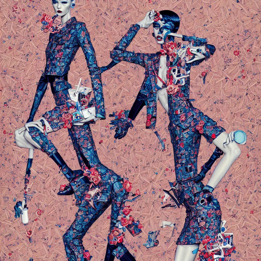 Image similar to fashion advertising campaign by james jean, highly detailed, intricate