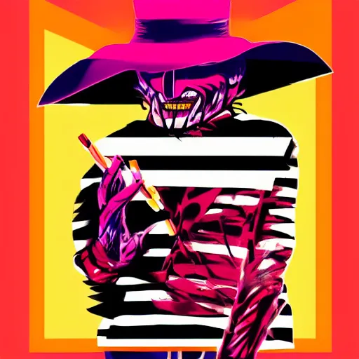 Prompt: freddy krueger portrait, 80s outrun aesthetic,