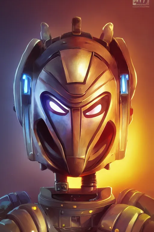 Image similar to epic mask helmet robot ninja portrait stylized as fornite style game design fanart by concept artist gervasio canda, behance hd by jesper ejsing, by rhads, makoto shinkai and lois van baarle, ilya kuvshinov, rossdraws global illumination radiating a glowing aura global illumination ray tracing hdr render in unreal engine 5