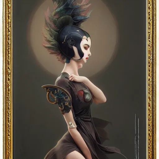 Prompt: ghibli tom bagshaw, curiosities carnival, anime soft paint of a single beautiful female full very tight long metallic suit ornate, accurate features, focus, very intricate ultrafine details, award winning masterpiece