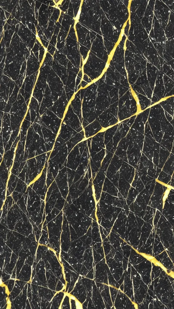 Prompt: veiny black marble surface, golden inclusions, surface detailed