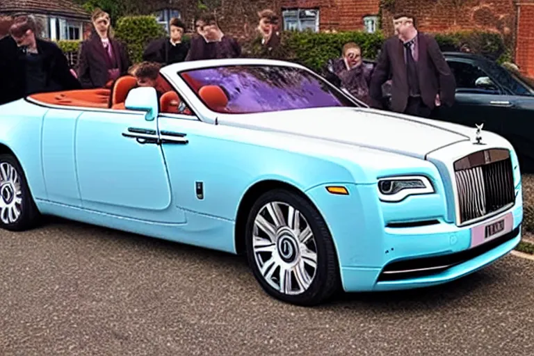 Image similar to stoned teenagers decided to drown Rolls-Royce