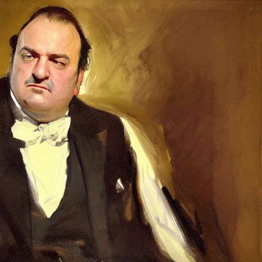 Image similar to tony soprano portrait by john singer sargent, super detailed