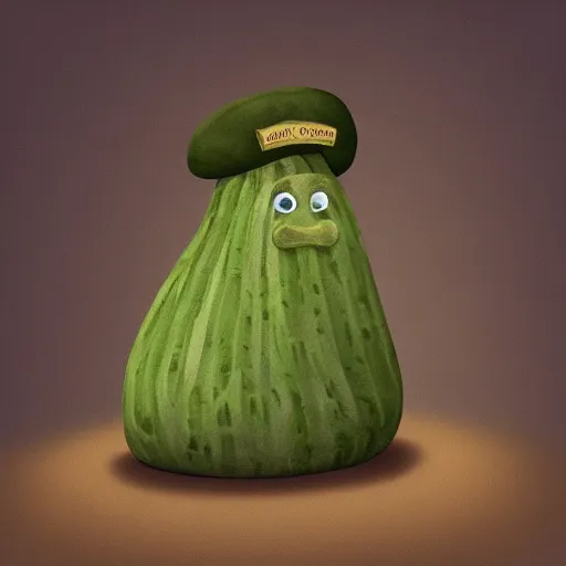 Prompt: digital art, trending on artstation, a potato dressed as a french general in a trench battle among cucumbers soldiers