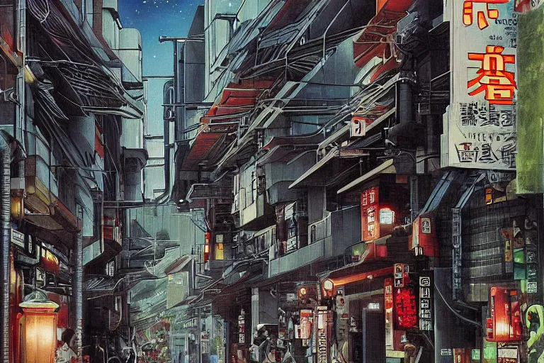 Prompt: japanese science - fiction street, zeen chin