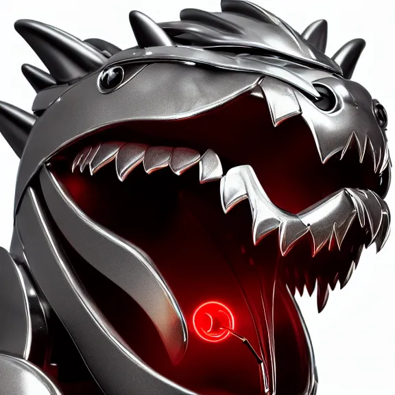 Image similar to close up mawshot of a cute elegant beautiful stunning anthropomorphic female robot dragon, with sleek silver metal armor, glowing OLED visor, facing the camera, the open maw being highly detailed and soft, with a gullet at the end, you looking into the maw, food pov, micro pov, vore, digital art, pov furry art, anthro art, furry, warframe art, high quality, 3D realistic, dragon mawshot, maw art, macro art, micro art, dragon art, Furaffinity, Deviantart, Eka's Portal, G6