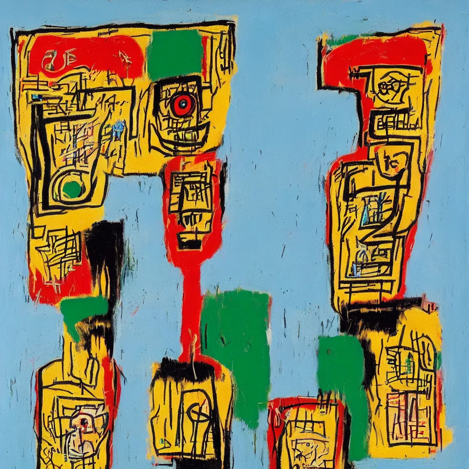 Prompt: green bottle by jean-michel basquiat