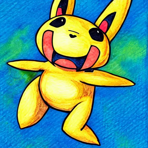 Prompt: bitcoin inspired pokemon, ken sugimori art, original 1 5 1, watercolor