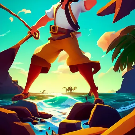 Image similar to painting treasure on sea of thieves game smooth median photoshop filter cutout vector, behance hd by jesper ejsing, by rhads, makoto shinkai and lois van baarle, ilya kuvshinov, rossdraws global illumination