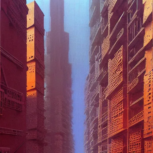 Prompt: Painting of a cyberpunk City by Zdzisław Beksiński