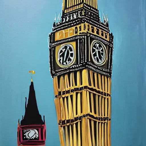 Image similar to Constructivism painting of Big Ben