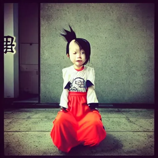 Image similar to “A little Chinese girl becoming super sayajin”