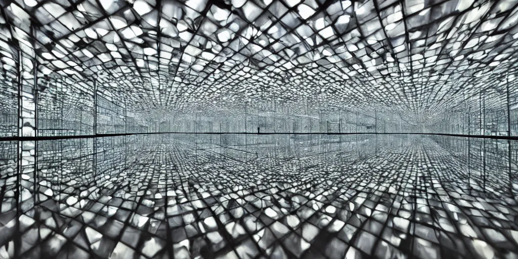 Image similar to a mirrored room, infinity, photography