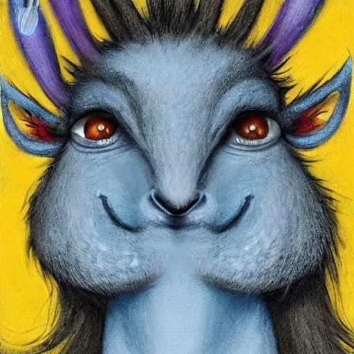 Image similar to a dik dik monster with a cross earring, chalk, colorful, digital art, fantasy, magic, trending on artstation, ultra detailed, professional illustration by Basil Gogos