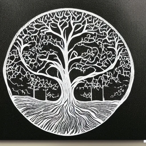 Image similar to The tree of life, top image of all time on /r/Art subreddit