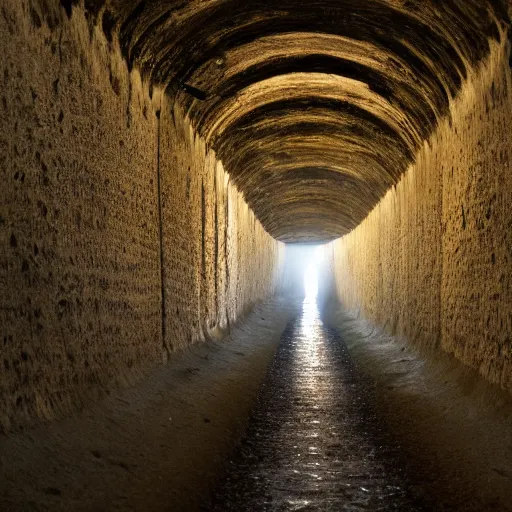 Image similar to a light at the end of a very long and narrow tunnel