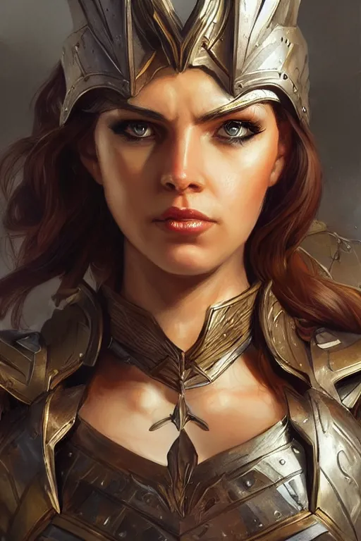 Image similar to amazon valkyrie athena, d & d, fantasy, portrait, highly detailed, headshot, digital painting, trending on artstation, concept art, sharp focus, illustration, art by artgerm and greg rutkowski and magali villeneuve