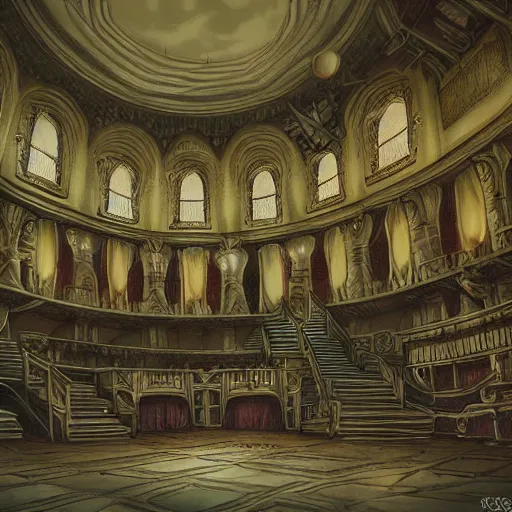 Image similar to eldritch legislature, fantasy illustration, realistic colorful photography, interior, hyperrealism