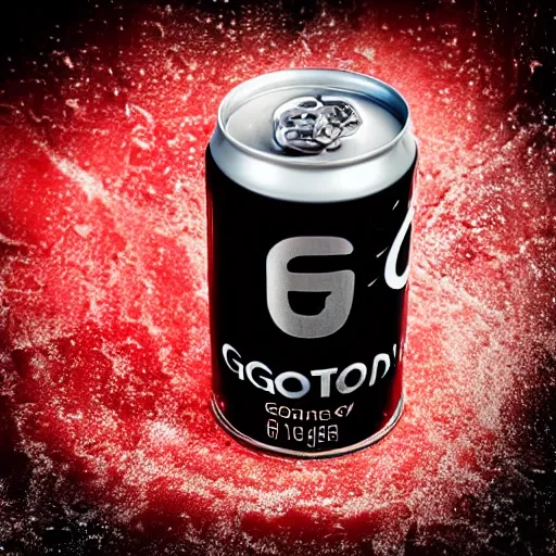 Prompt: photograph “Goo Gone” energy drink can, HD, 8k, RED camera