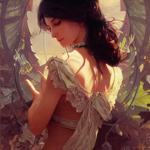 Image similar to how does it feel to fall in love, highly detailed, digital painting, cgsociety , concept art, sharp focus, illustration, art by artgerm and greg rutkowski and alphonse mucha