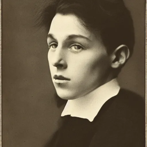 Prompt: 1905 year, sepia, studio photo of actor Evgeniy Shwartz as young Felix Youssoupoff wearing a rich furcoat and a pearl earring, longshot