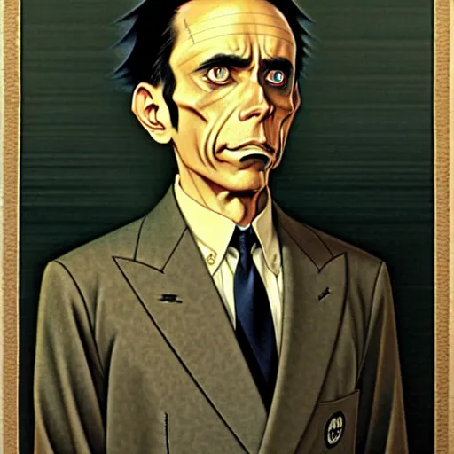 Image similar to anime detective joseph goebbels by hasui kawase by richard schmid