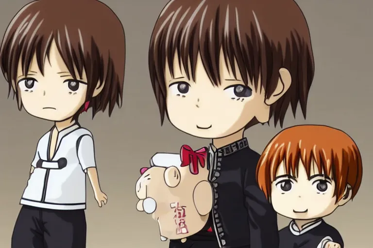 Image similar to sougo okita, brown hair, kewpie mayonnaise, gintama