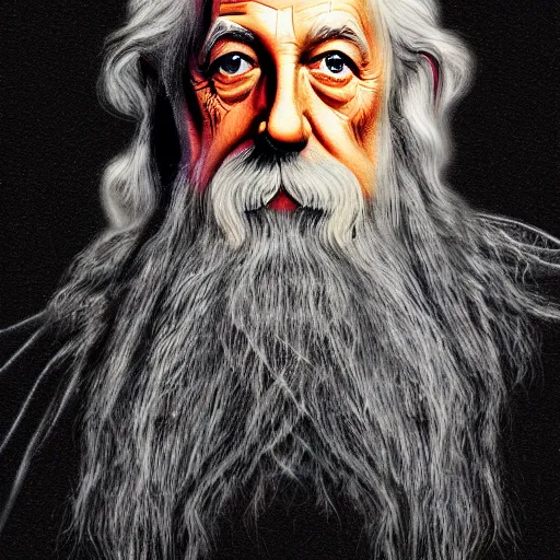 Prompt: gandalf einstein portrait