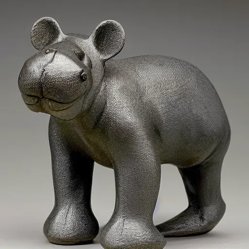 Prompt: a sophie taeuber - arp baby hippopotamus sculpture